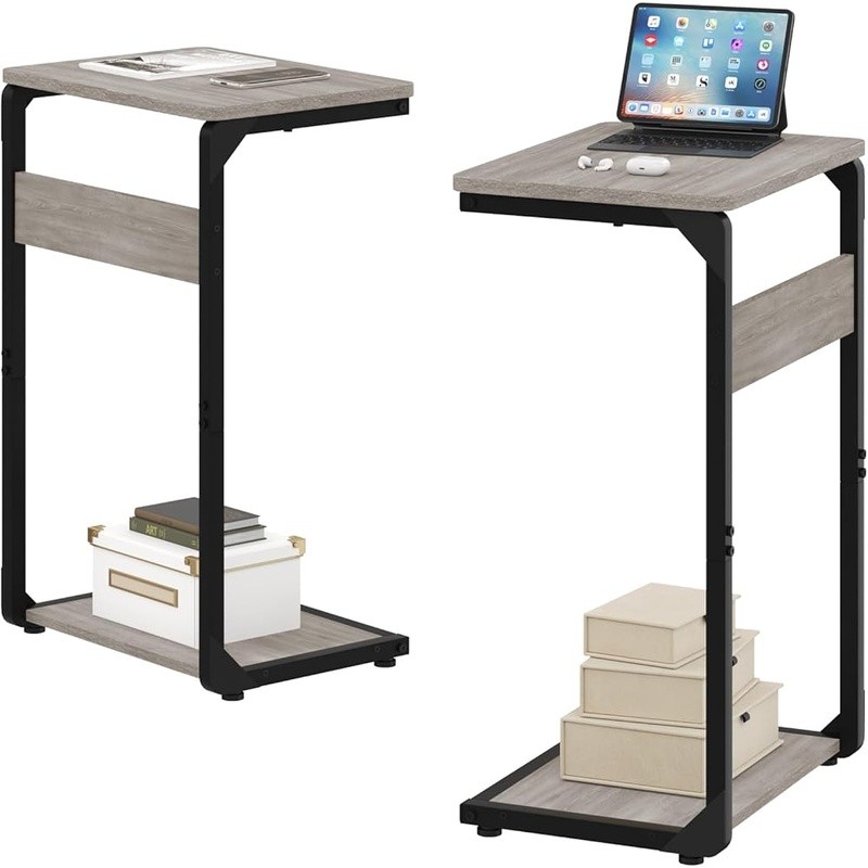 Sturdy Slim Side Table Easy Assembly Bedside Sofa Laptop TV Tray Multi-Scene Use