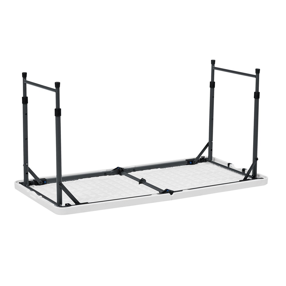 4 Foot Adjustable Height Folding Plastic Table White