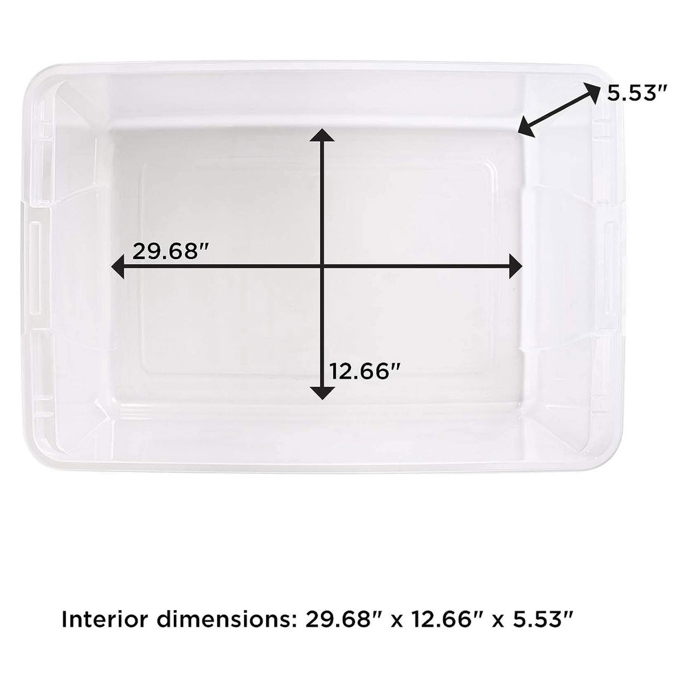 Homz Snaplock 41 Qt Stackable Plastic Container w/Latching Lid (2pk) (Open Box)