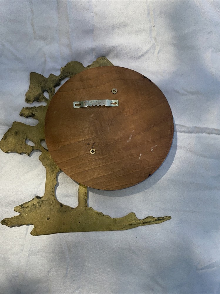 brass tree with wooden moon