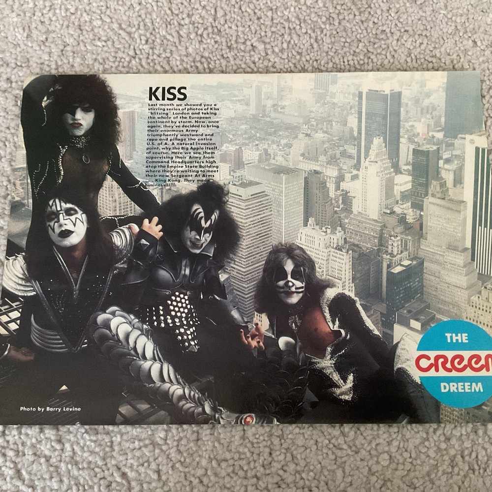 KISS 1977 VINTAGE CREEM DREEM MAGAZINE PAGE PINUP GENE PAUL ACE FREHLEY PETER