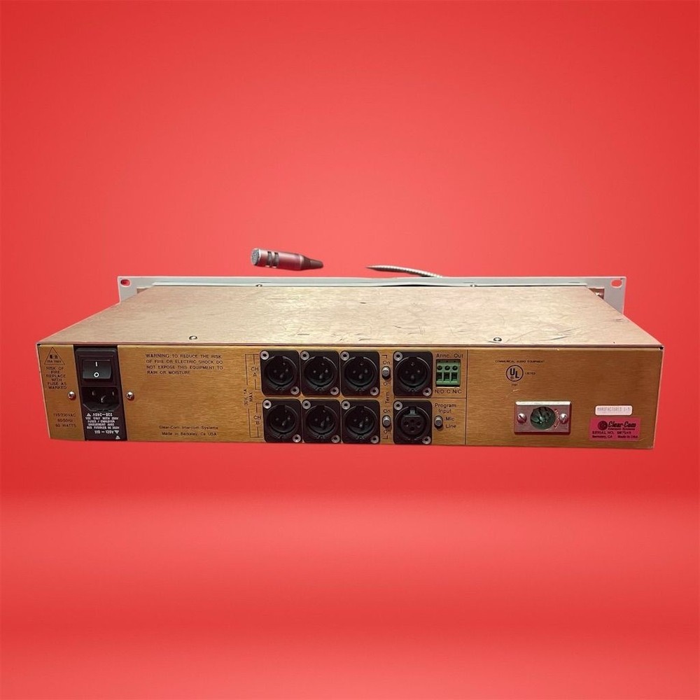 Clear-Com MS-222 2-Channel Rackmount Main Station with Mic & Speaker