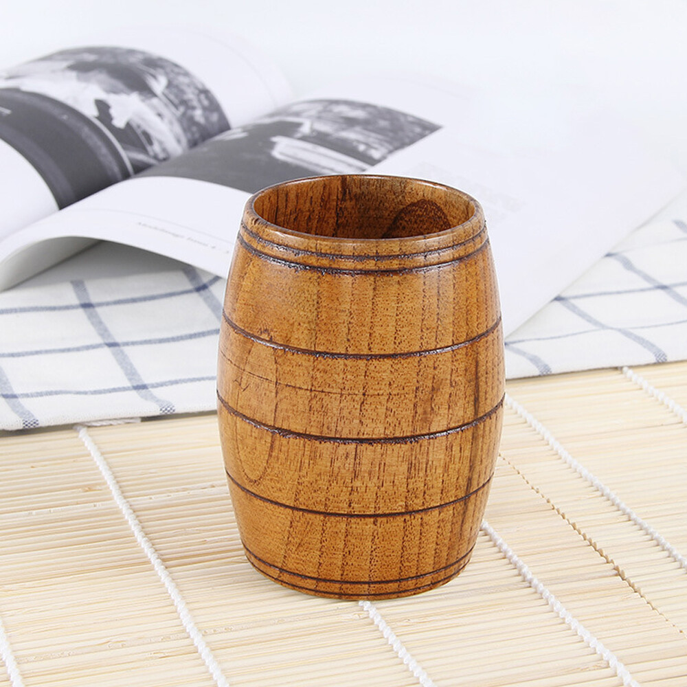 1PC Wooden Beer Barrel Shaped Mug And A Wooden Snack Bowl USA New