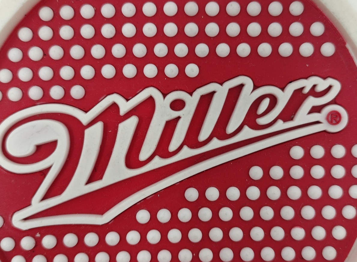 Miller Beer Coaster Set Of 4 Rubber Durable Flexible Washable Stocking Stuffer