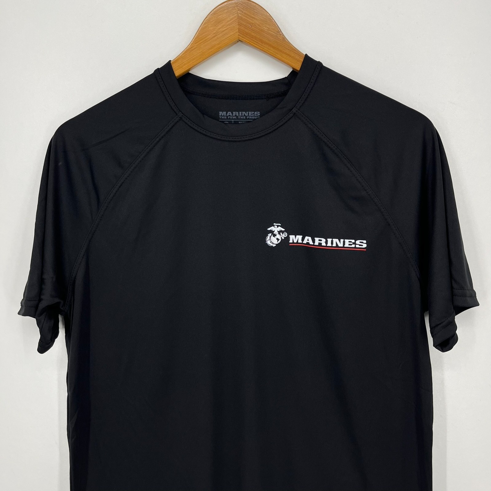 USMC Marines Short Sleeve T-Shirt Men's Size S Black Moisture Wicking USA NWOT