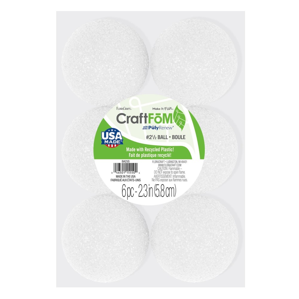 FloraCraft CraftFoM Ball 6/Pkg-2.3"