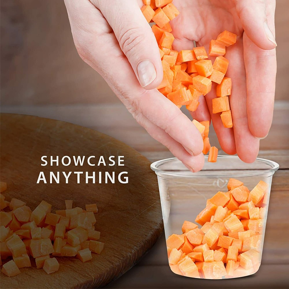 [5.5oz-200 set] Disposable Clear Plastic Cups with Lids.