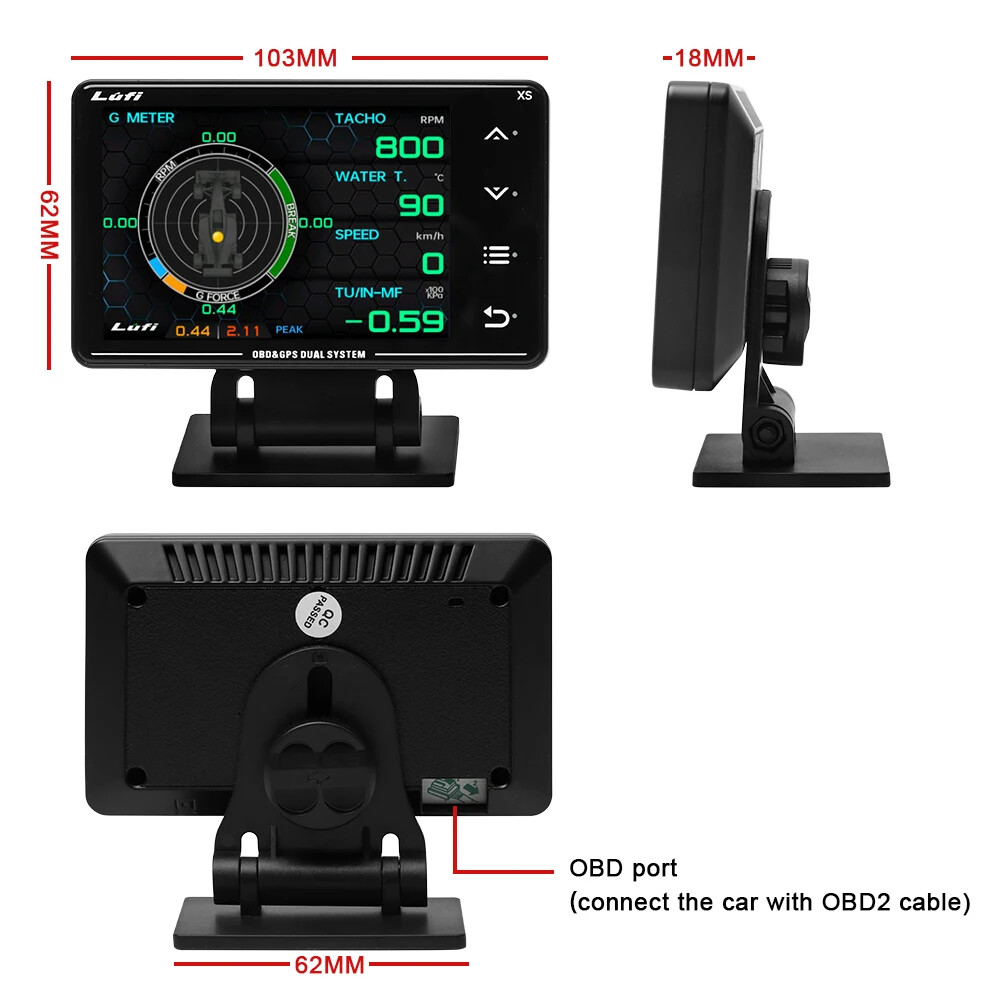 For Multi-Function Water Temperature Turbo Oil G-Value Gyroscope Gauge