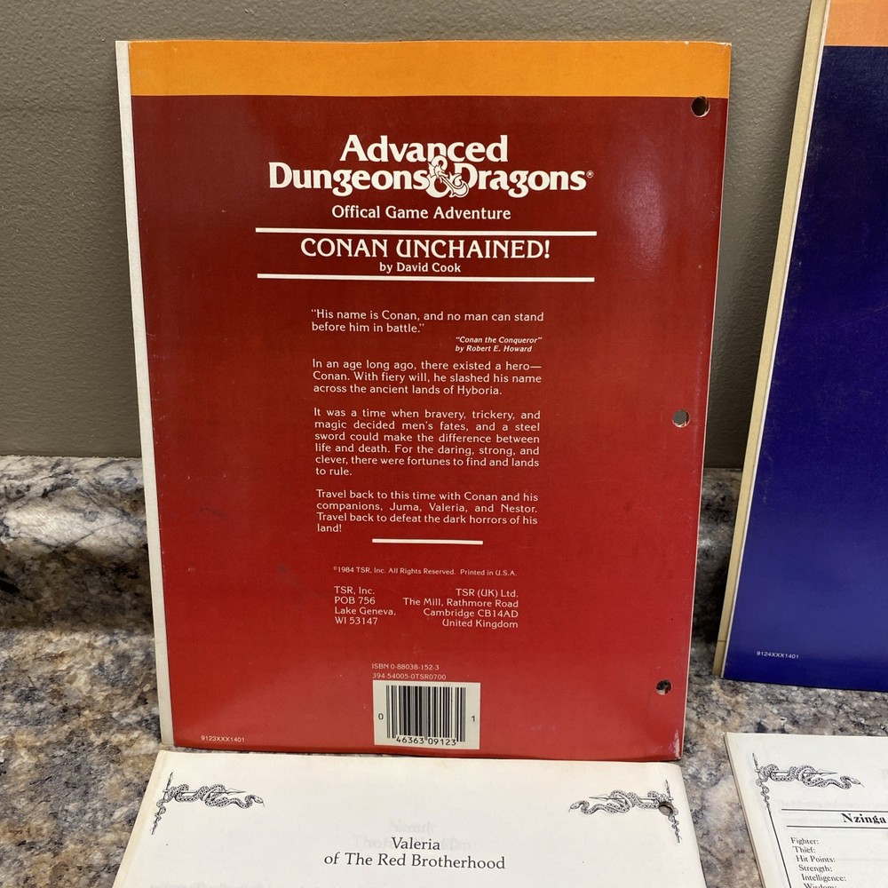 AD&D 1st Edition CB1 CB2 Conan Module Set Complete Unchained! Against Darkness!