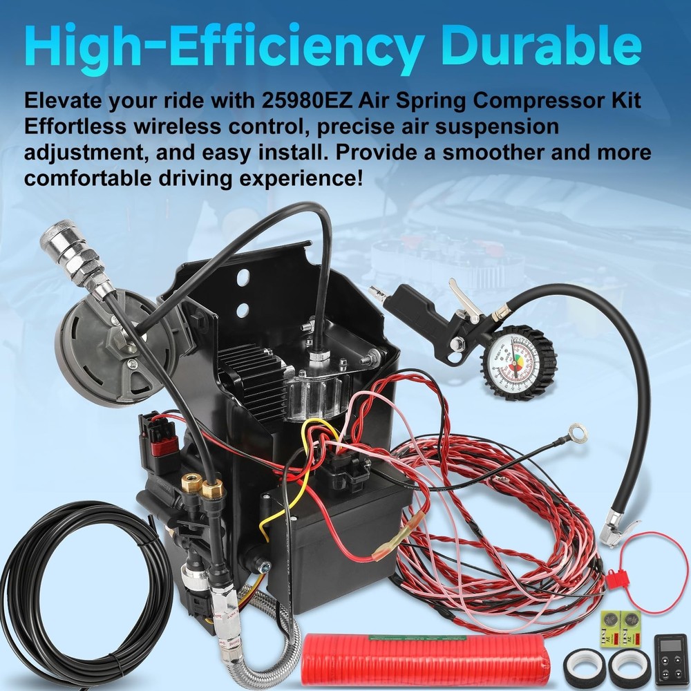 25980EZ Wireless On Board Air Compressor System, Air Spring Compressor Kit, w...