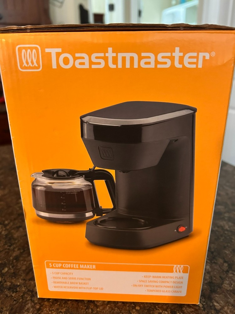 Toastmaster Black 5 Cup Coffee Maker Glass Carafe - Pause & Serve Function