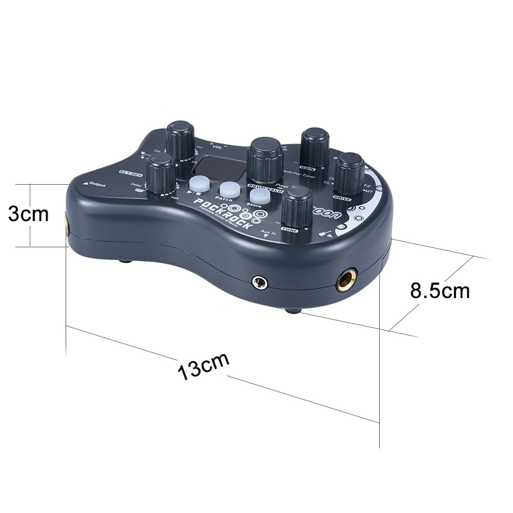 PockRock Guitar Multi-effects Processor Effect Pedal 15 Effect Types LCD Display