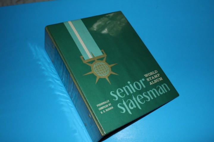 Harris Senior Statesman empty stamp binder used BlueLakeStamps Useful