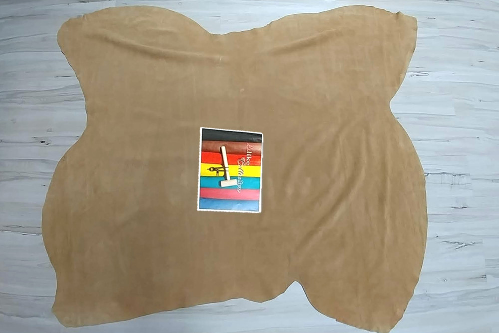 PREMIUM CAMEL BROWN/SAND BROWN SUEDE SPLIT LEATHER COWHIDE