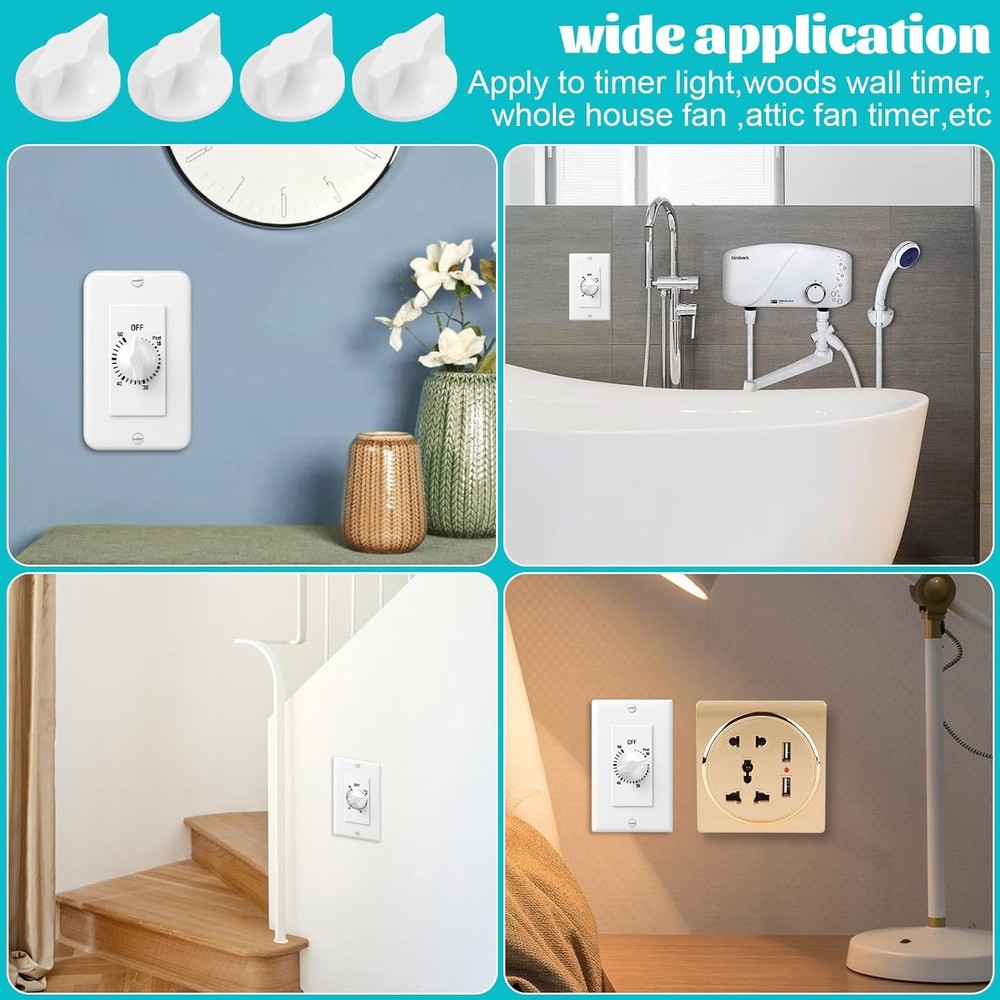 2 Pack Timer Switch Knob Replacement for Intermatic - 146MT574, White