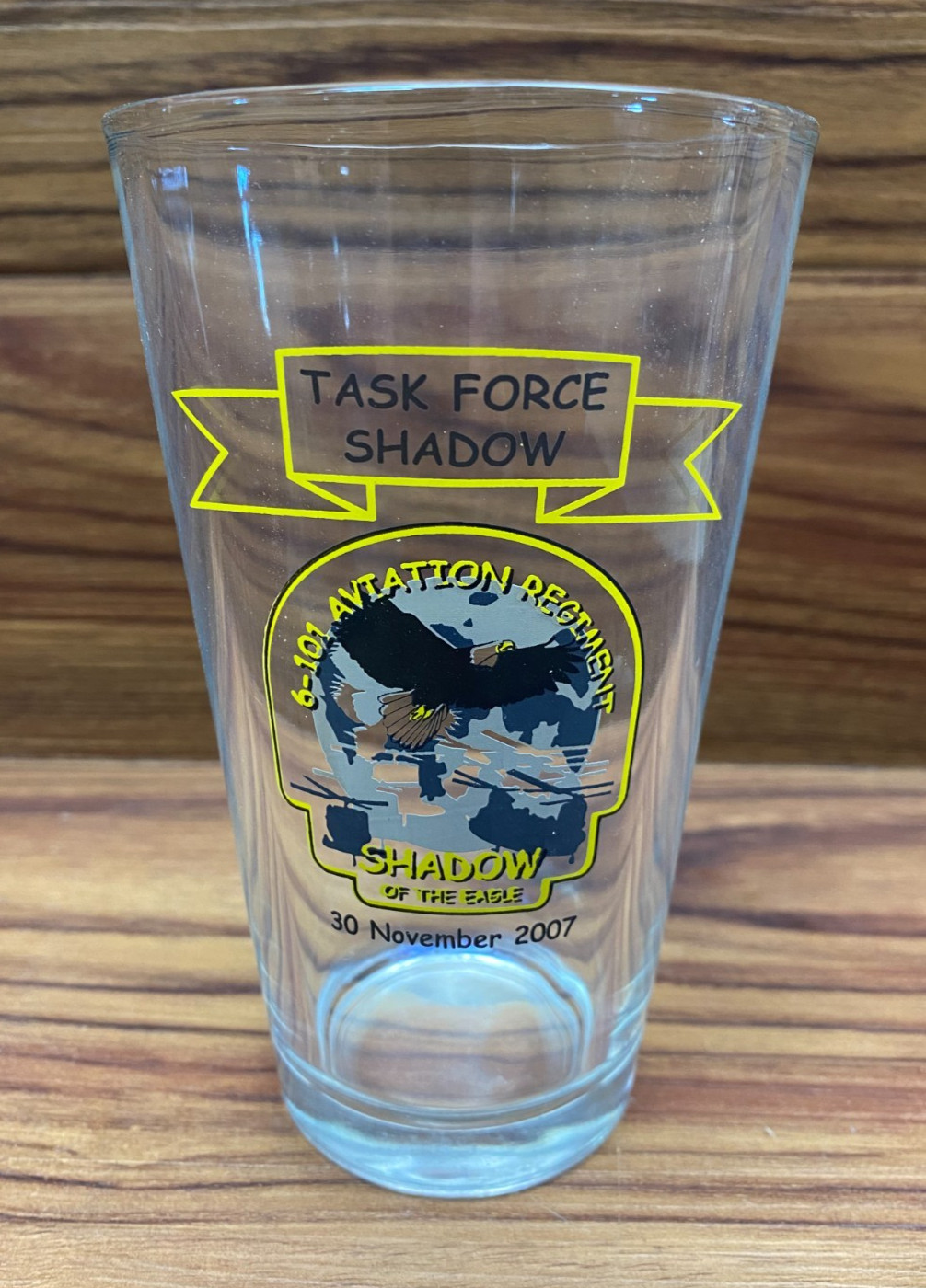 Army Task Force Shadow Eagle 6-101 Aviation Regiment Beer Pint Glass Nov. 2007