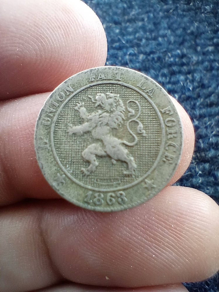 1863 Belgium 5 Centimes Coin