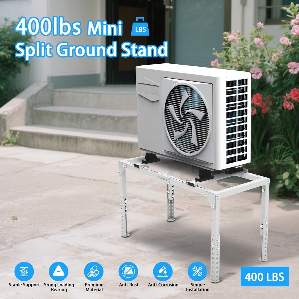 TOPTGO Mini Split Ground Stand, Heavy Duty Adjustable Mini Split Stand Suppor...