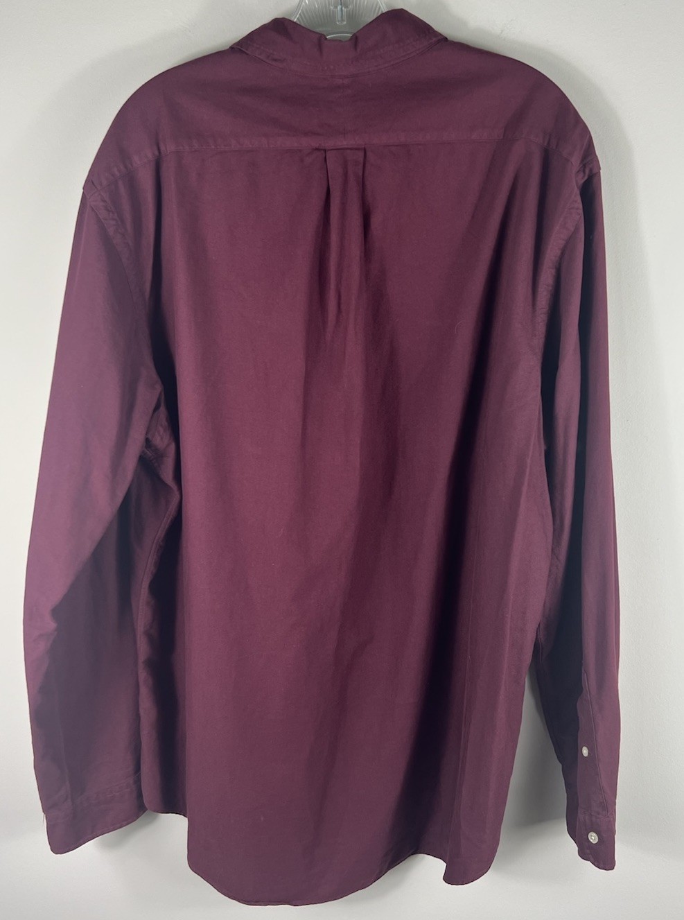 Ralph Lauren Men's Burgundy Button Down Dress Shirt XL Cotton