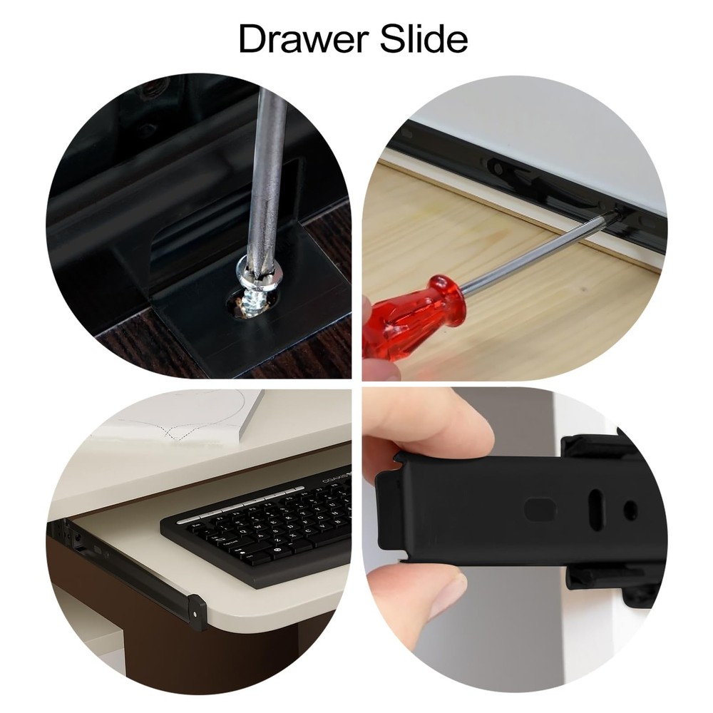 Under Desk Keyboard Tray Slide Adjustable Computer Rail System