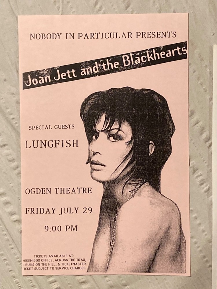 Joan Jett 1994 Tour Poster Lungfish Ogden Theatre Denver And The Blackhearts