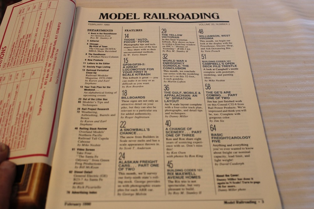 Model Railroading Magazine, February 1990 Issue