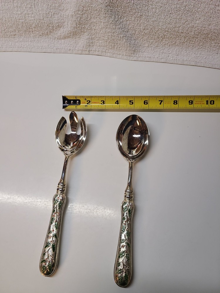 Vintage Godinger Christmas Silverplate & Rhinestone Serving Set