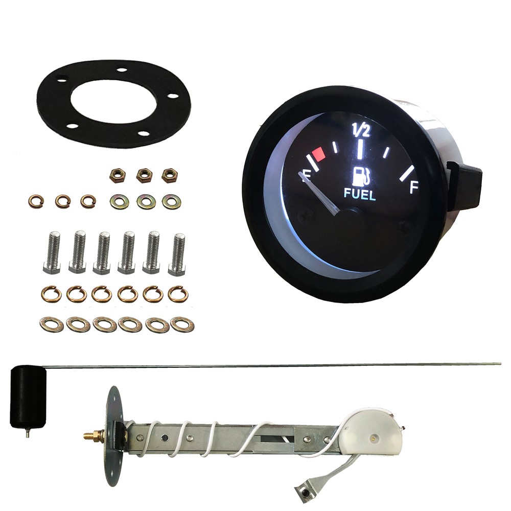 12V 2"52mm Fuel Level Gauge Meter W/Unit Fuel Level Sensor E-1/2-F Pointer