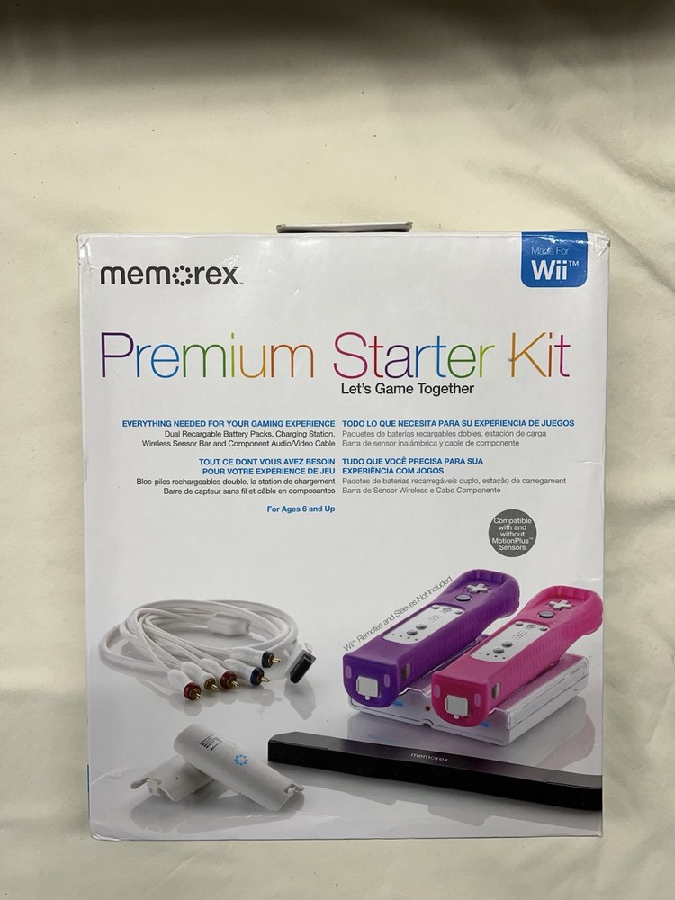 Memorex  Wii Starter Kit New. Component Cables, Charging Station More