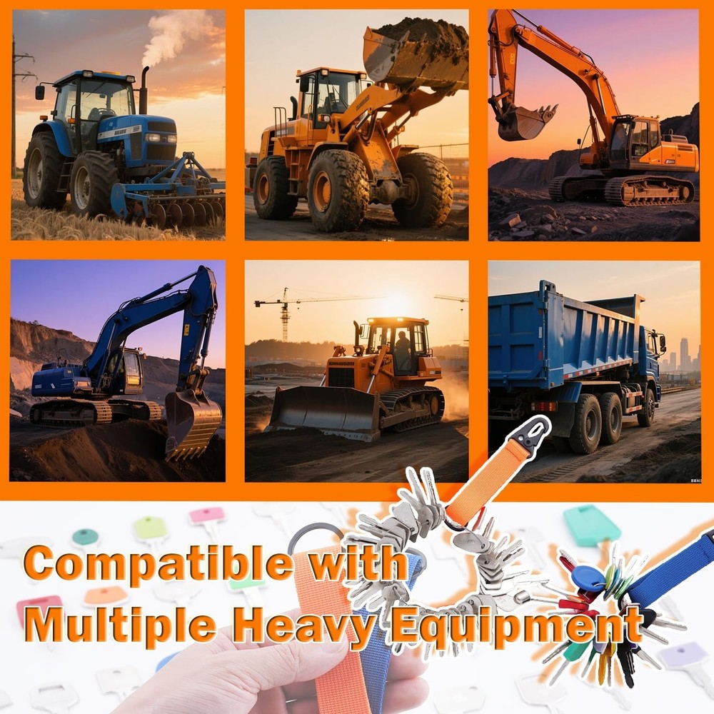 Construction Ignition Key Set - 55 Keys for Various Brands