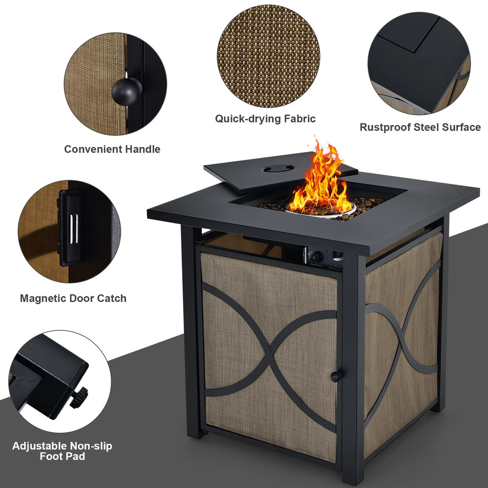 25'' Gas Fire Pit Table 40,000 BTU Propane Fire Pit Table W/ CSA Certification