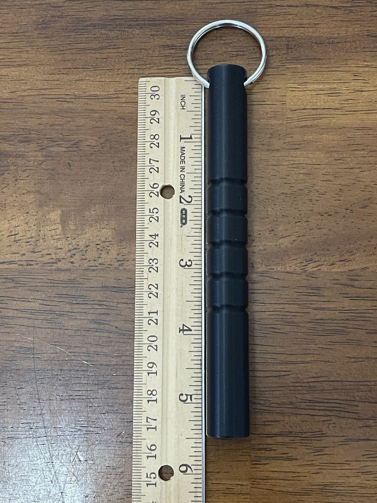 PLA 3D Printed Black Kubaton Keychain Self Defense Stick