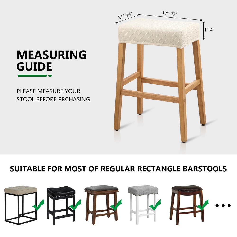 Stool Covers Rectangle - 4 Pack Stretch Waterproof Saddle Seat Cover Counter ...