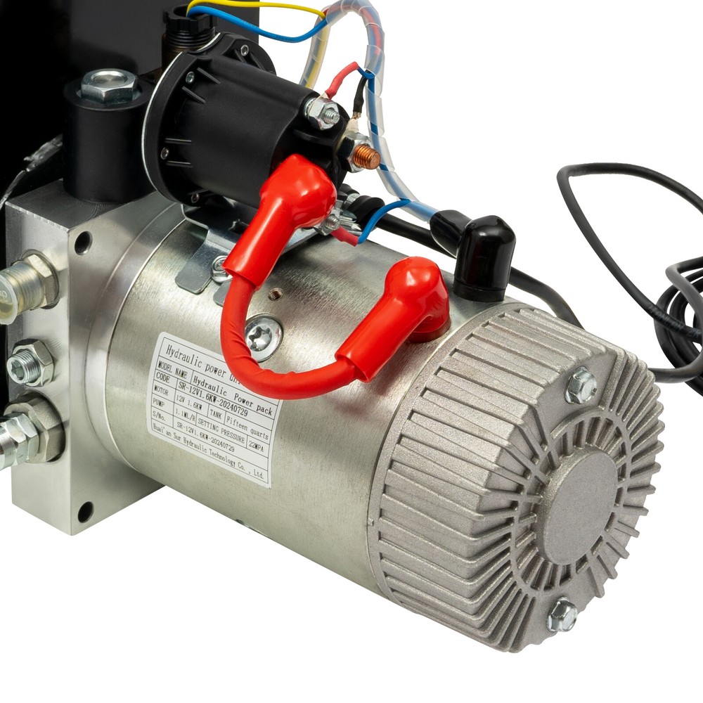 15qt Single Acting Hydraulic Pump 12V DC Dump Trailer Power Unit & Wired Control