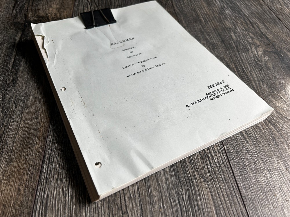 WATCHMEN Script Movie Screenplay Sam Hamm 1stDraft 1988 missing 1st pg DC Comics