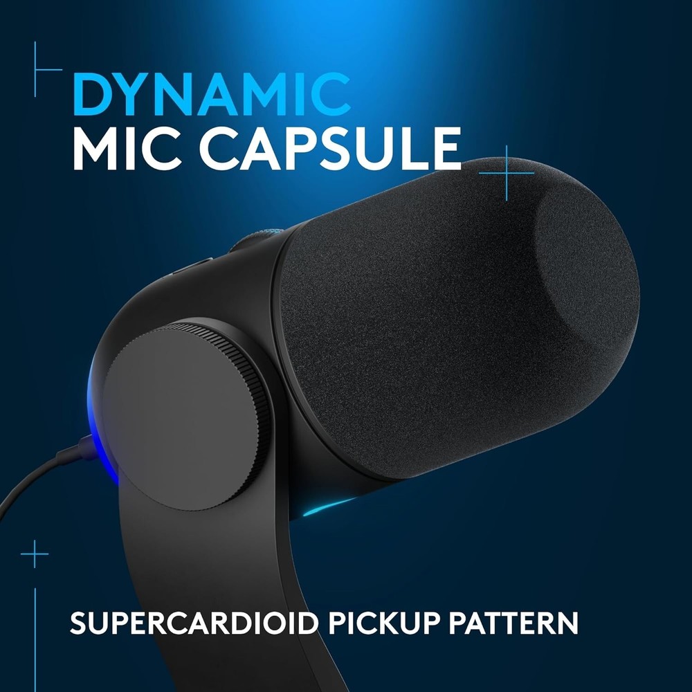 Logitech G Yeti GX Dynamic RGB Gaming Microphone with LIGHTSYNC Blue VO!CE