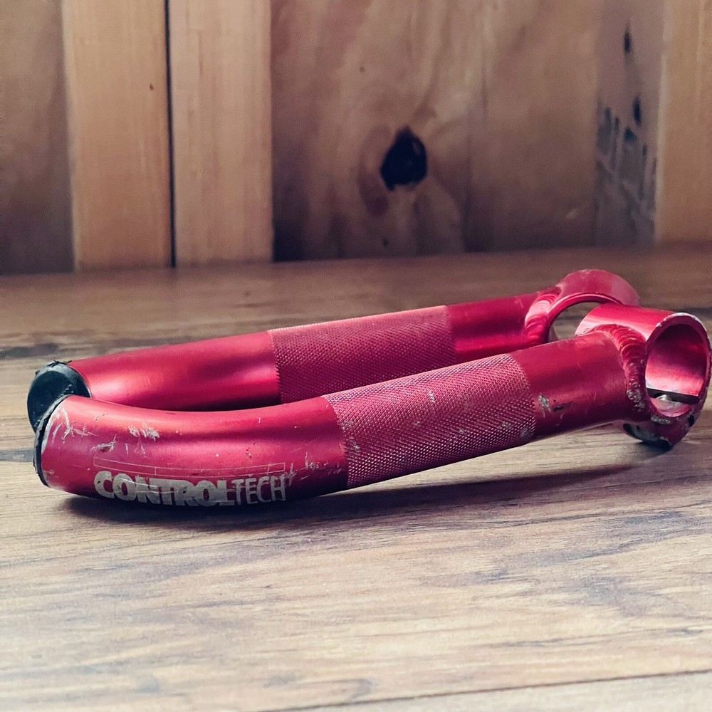 Control Tech Red Anodized MTB Bar Ends Curved Short Reach