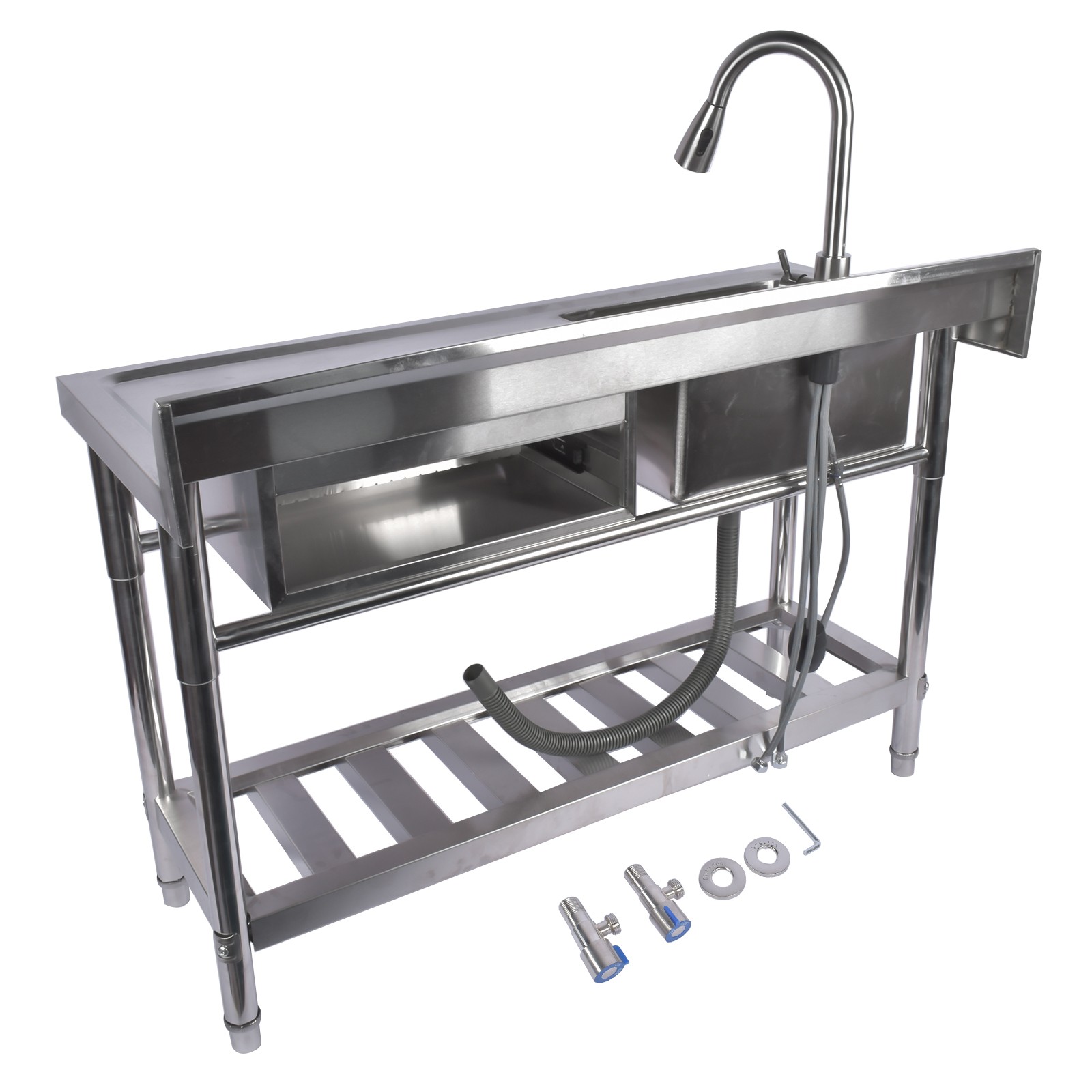 Garage Outdoor Sink Kitchen Commercial Sink Free Standing Sink Laundry Silver