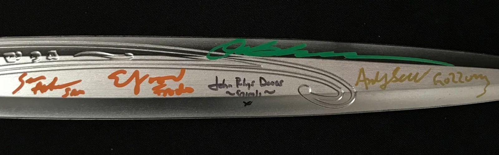 Lord of the Rings Sword - Signed Wood Astin Bloom Serkis Rhys-Davies w/COA