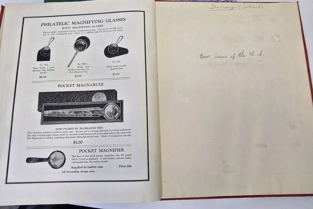 Antique 1933 Modern Postage Stamp Album 11x9.5 Stamps Removed On Some Pages