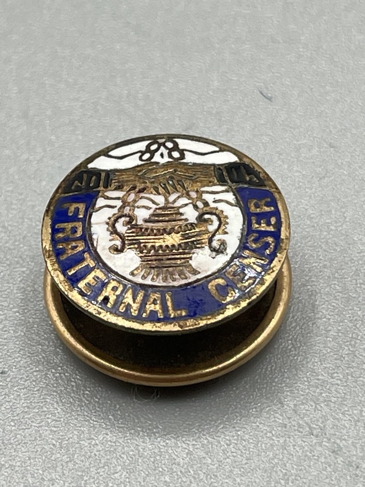 Masonic Lapel Pin, Fraternal Censer, Signed