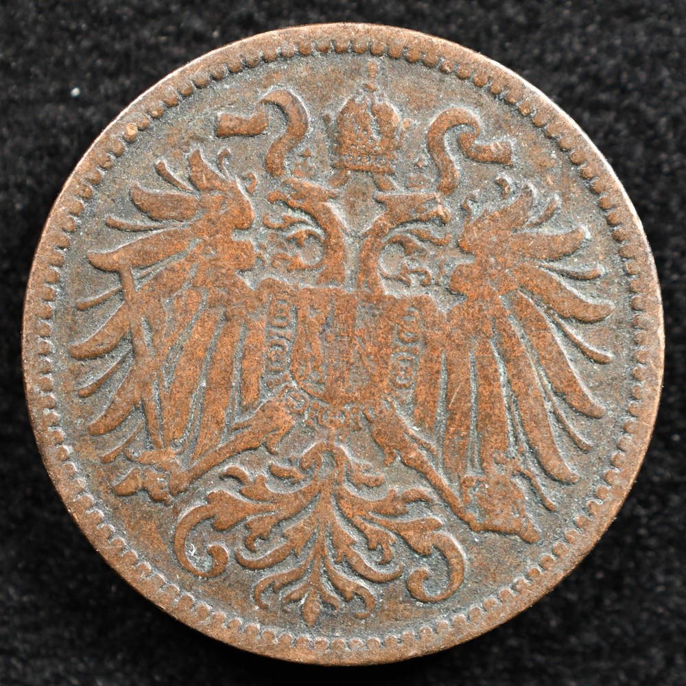 Austria 2 Heller 1899, Coin, Inv#G366