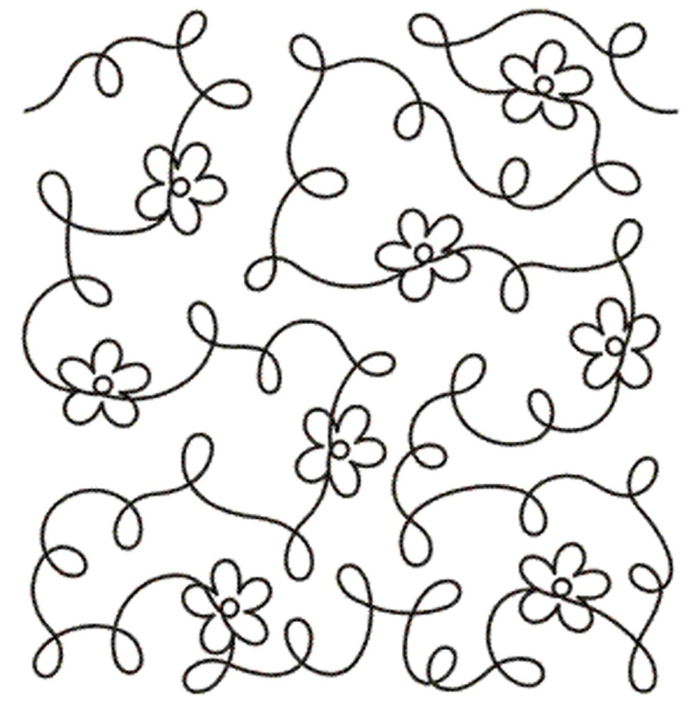 Quilting Stencils Stipple & Continuous Line Floral Background Quilters Template
