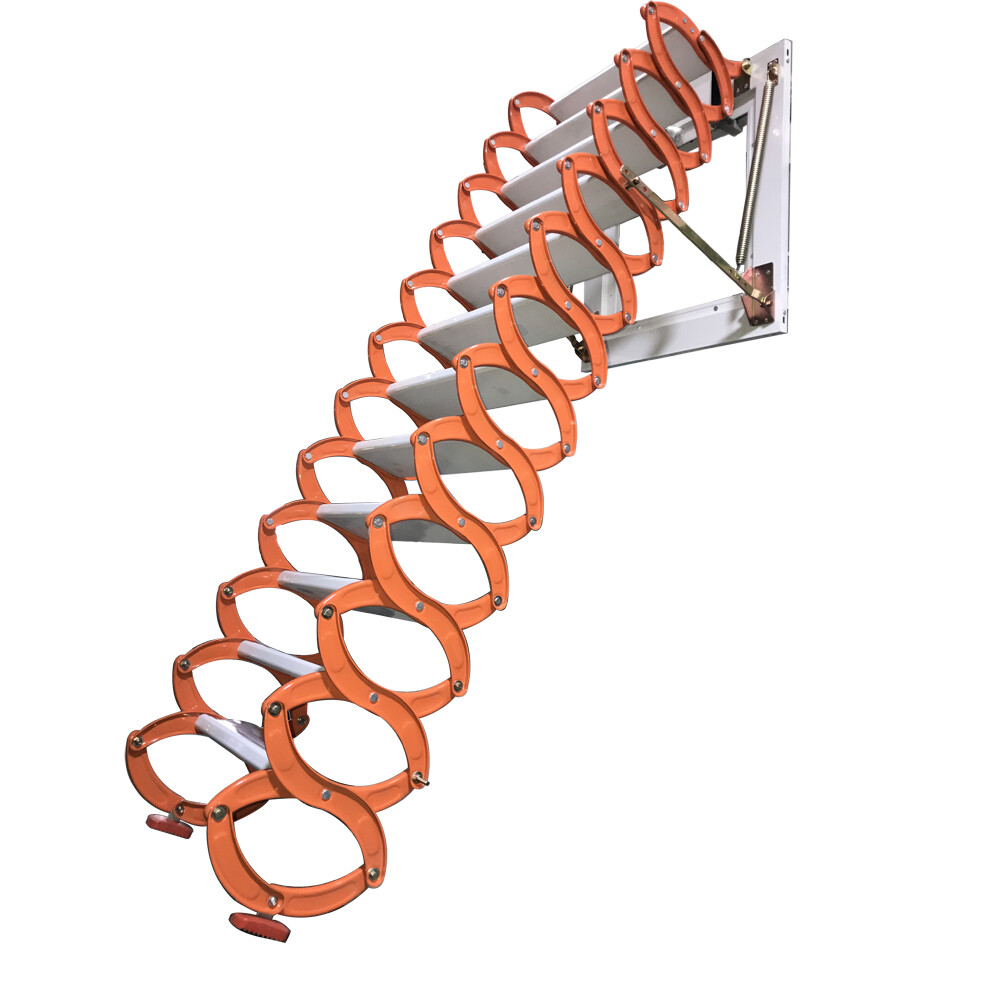 Attic Ladder Wall-Mounted Pull Down Folding Telescopic Loft Ladder Stairs 9.8Ft