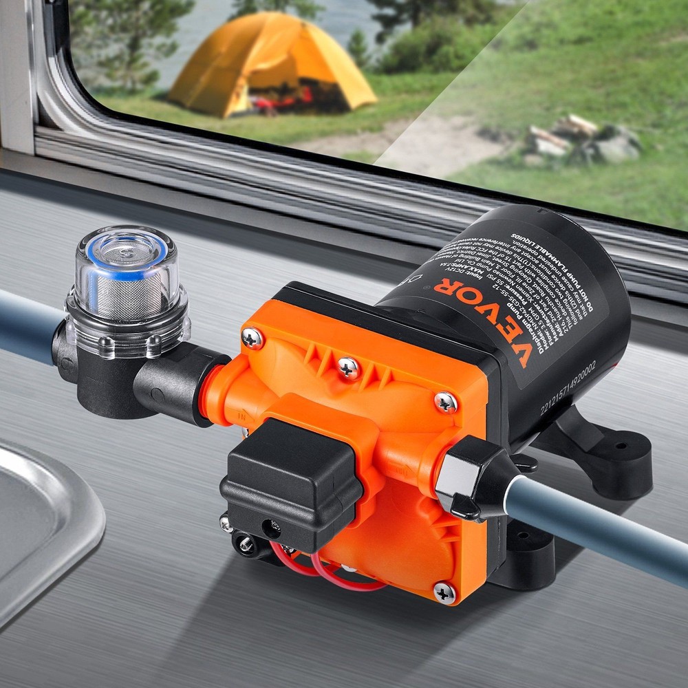 12V 3.5GPM Compact Diaphragm Pump 55PSI with Fast Priming Ability