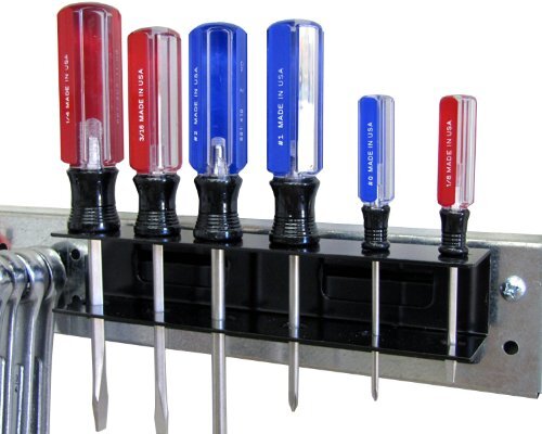 Pegboard Screwdriver Holder Bracket Metal Slotted Accessory Black