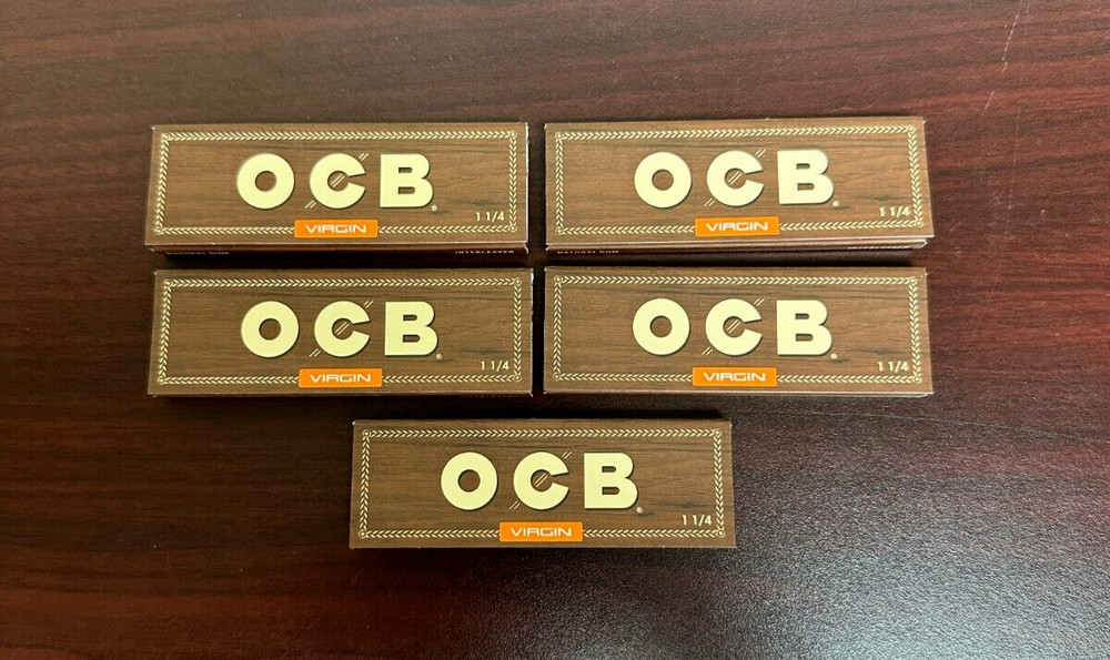 OCB VIRGIN 1 1/4 Cigarette  Rolling Papers -5 PACKS