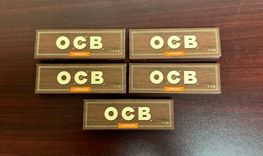 OCB VIRGIN 1 1/4 Cigarette Rolling Papers -5 PACKS