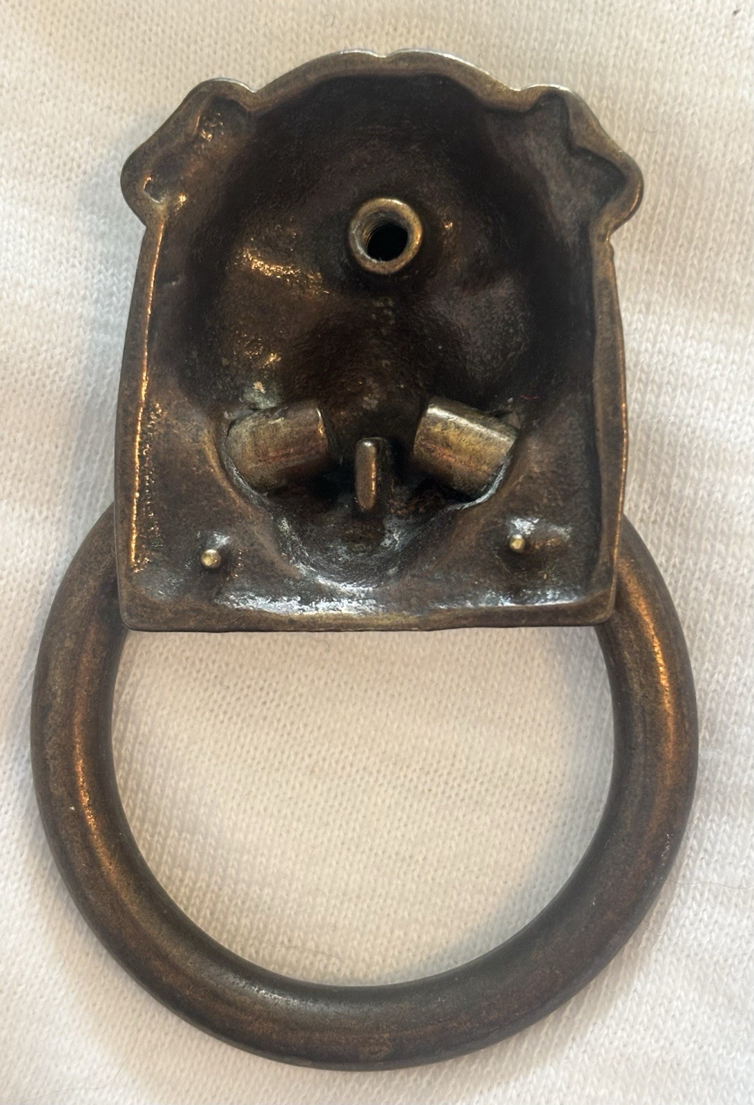 Vintage Lion Drawer Pull Door Knocker Brass Tone