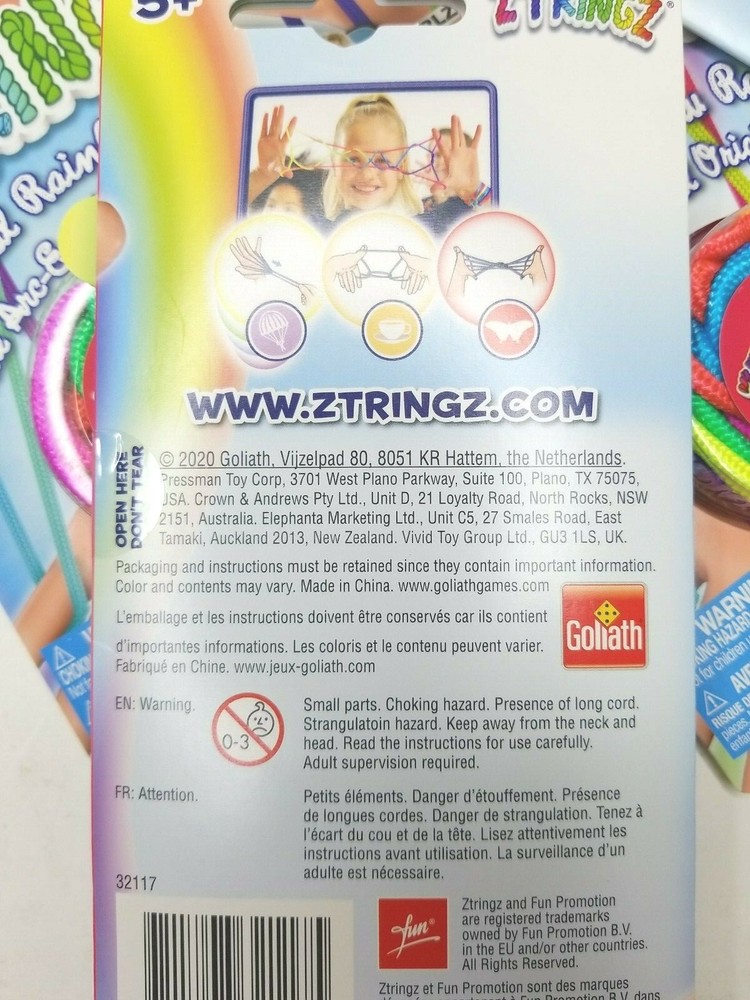 4 ZTRINGZ Original Rainbow Rope Create Finger String Shape Activity Fun Gift NEW